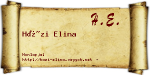 Házi Elina névjegykártya